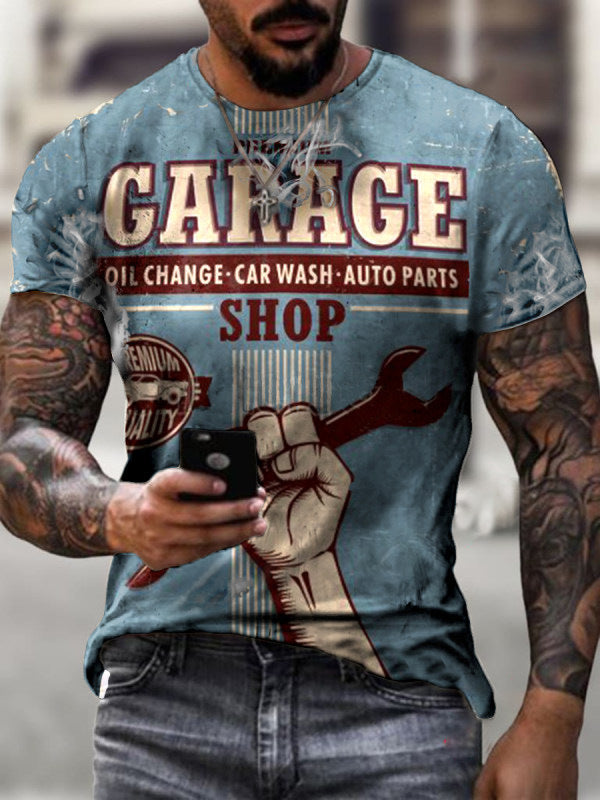Personalized 3D Digital Printing Round Neck Casual Summer Men's Sports Short-sleeved T-shirt